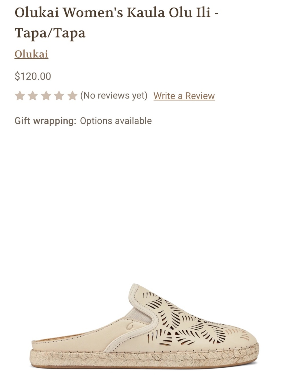NWOT OKULAI Kaula Olu Ili Sz 7 Cream Leather Mules Orig $120